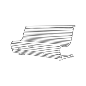 Wooden Bench black and white clipart