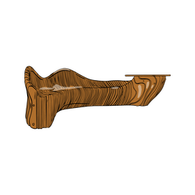 Natural Wood Garden Bench clipart