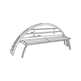 Metal Frame Wooden Bench black and white clipart
