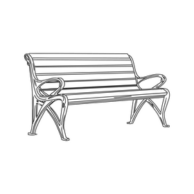Street Bench black and white clipart