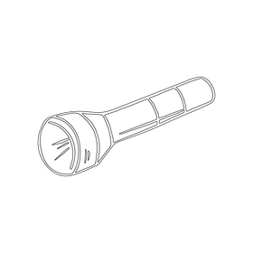Flashlight black and white clipart