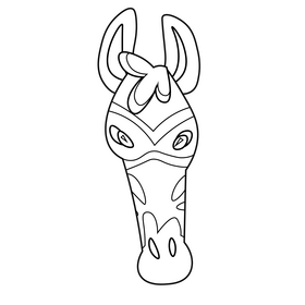 Zebra head drawing black and white clipart