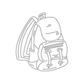 Leather Backpack black and white clipart