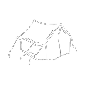 Camping Tent black and white clipart