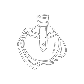 Camping Flask black and white clipart