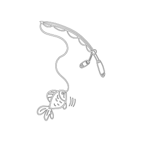 Fishing Rod black and white clipart