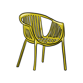 Oval Egg Shaped Plastic Chair clipart