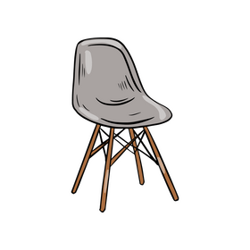 Aspen Plastic Chair with Wooden Legs clipart