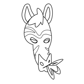 Cartoon zebra eating black and white clipart