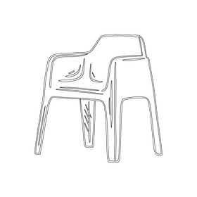 Plastic Chair black and white clipart