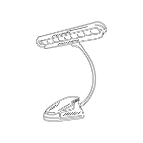 LED Table Lamp black and white clipart