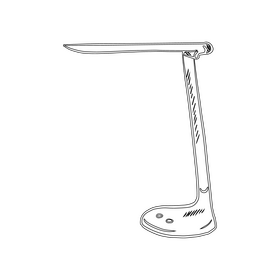 LED Table Lamp black and white clipart