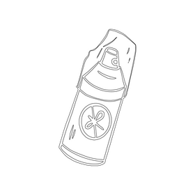 Insect spray black and white clipart