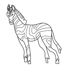 Zebra cool black and white clipart