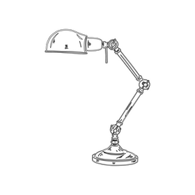 Swing Arm Table Lamp black and white clipart