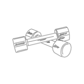 Dumbbells black and white clipart