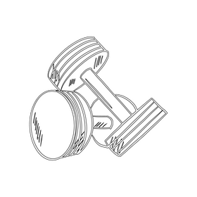 Adjustable Dumbbells black and white clipart