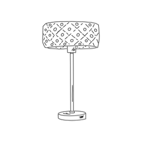 Drum Shaped Floor Lamp black and white clipart