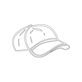 Baseball Cap black and white clipart