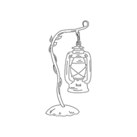 Kerosene Lantern Lamp for Bedroom black and white clipart
