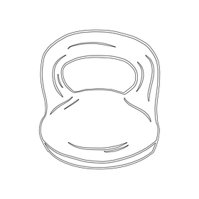 Kettlebell black and white clipart