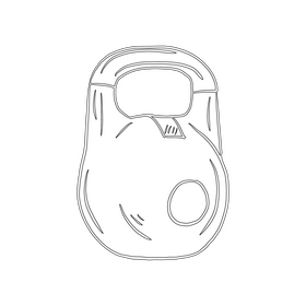 Competition Kettlebell black and white clipart