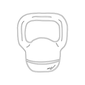 Sharp Kettlebell Handle black and white clipart