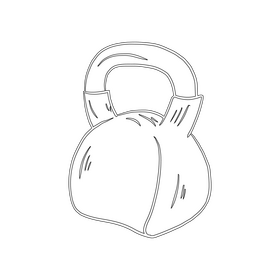 Vinyl Coated Kettlebell black and white clipart free download