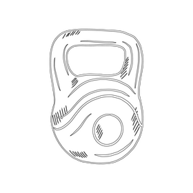 Competition Kettlebell black and white clipart