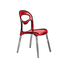 Plastic Chair with Metal Legs clipart