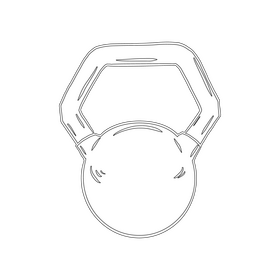 Sharp Kettlebell Handle black and white clipart