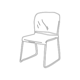 Plastic Chair black and white clipart