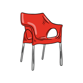 Plastic Chair with Metal Legs clipart