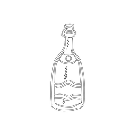 Champagne black and white clipart