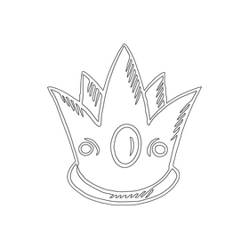Party Crown black and white clipart