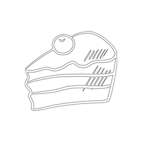 Piece of Cake black and white clipart