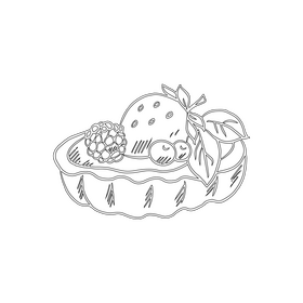 Fruit Pie black and white clipart