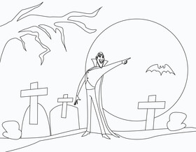 Dracula black and white vector