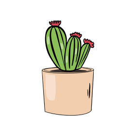 Cactus with Red Flower on Top clipart