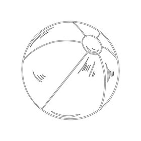 Beach Ball black and white clipart