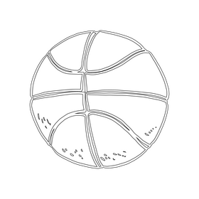 Basketball Ball black and white clipart