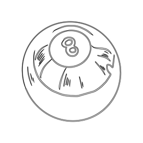 Billiard Ball black and white clipart