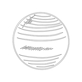 Gymnastic Ball black and white clipart