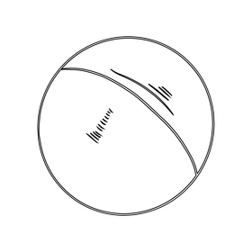 Table Tennis Ball black and white clipart