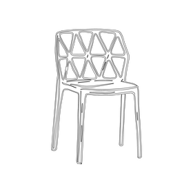 Plastic Geometric Chair black and white clipart
