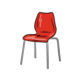 Plastic Chair with Metal Legs clipart