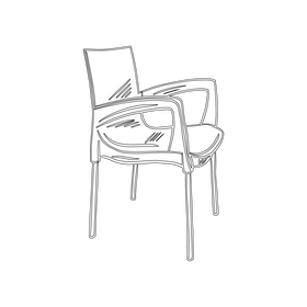 Plastic Chair black and white clipart