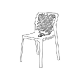 Plastic Stacking Chair black and white clipart