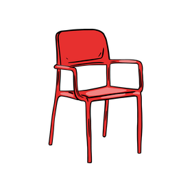 Plastic Chair with Armrest clipart