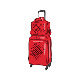 Red Large Suitcase clipart